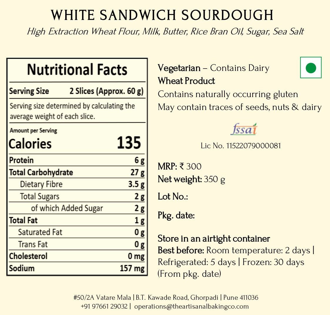 White Sandwich Sourdough