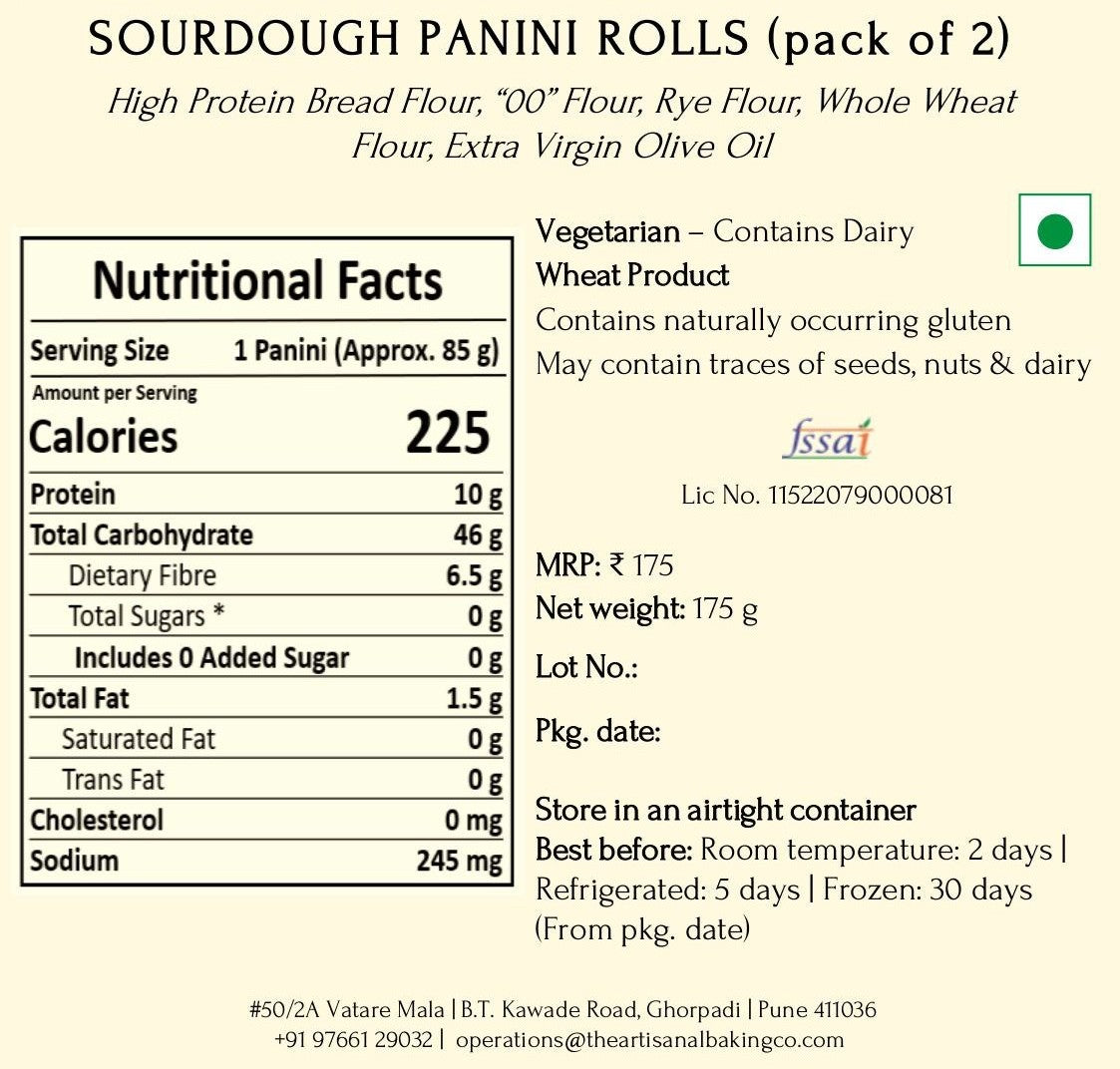 Sourdough Panini Rolls (pack of 2)