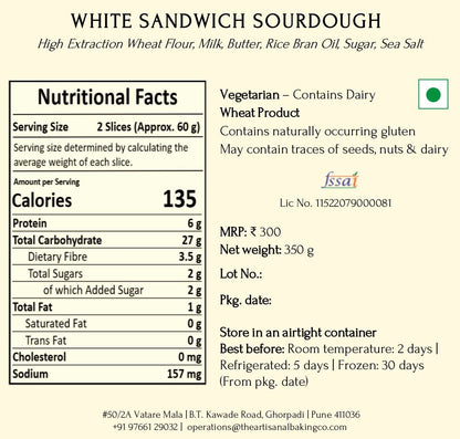 White Sandwich Sourdough